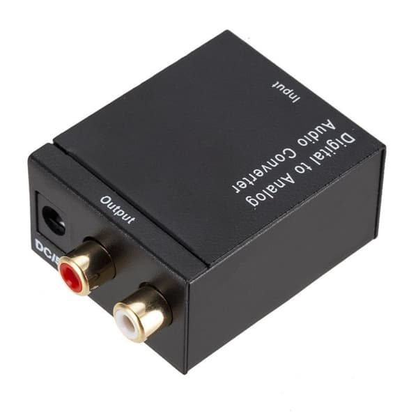 Fiber til koaksial til analog lyddekoder/omformer (SPDIIF til RCA)