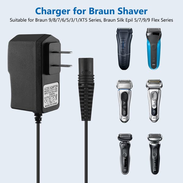 Oplader til Braun serie S3/3/5/7/190/199 12V 0,4A