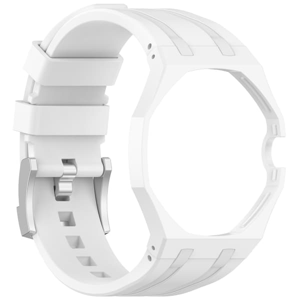 Silikone armbånd til Swatch Royal Pop krone kl. 3 (Savonnette stil) White