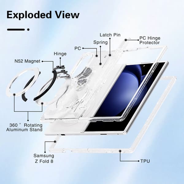 Magnetiskt skyddsfodral för Samsung Galaxy Z Fold 8 White