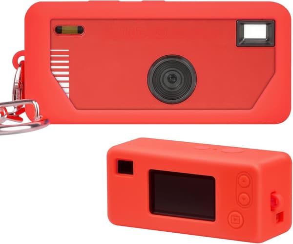 Skyddande silikonfodral för Kodak 1987, droppsäkert. Kamera ingår ej Red