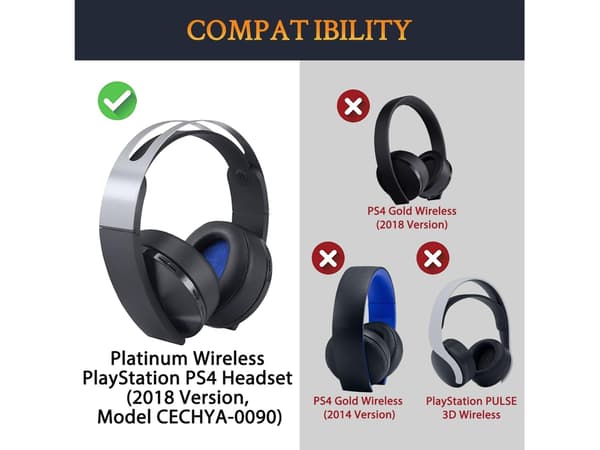 Øreputer for Sony Platinum Wireless Playstation Ps4 Headset, 2018-versjonen (preto)