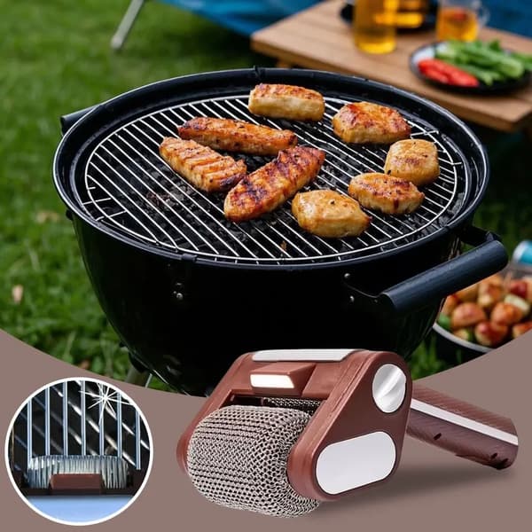 Elektrisk grillbørste i rustfrit stål Brown