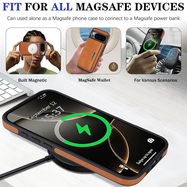 Magneettinen nahkakotelo Google Pixel 11 Prolle Black