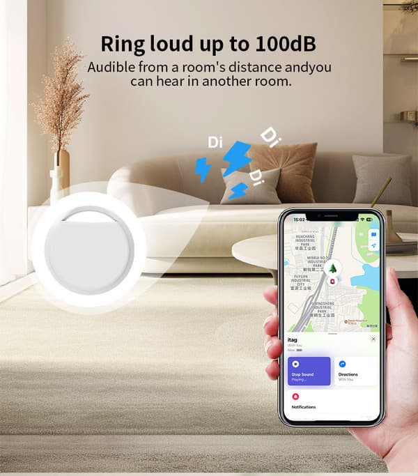 Mini Tracker Anti-tapenhet for Apple Find My White