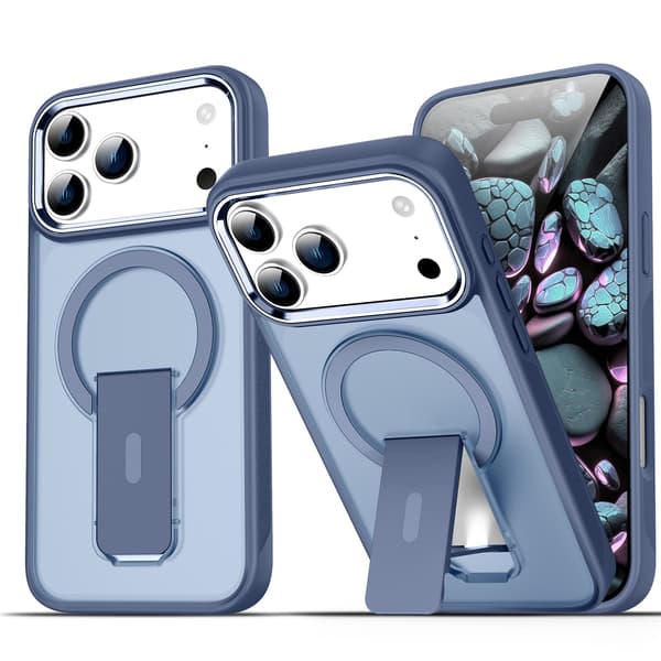 Magnetisk deksel til iPhone 18 Pro Max med stativ Blue