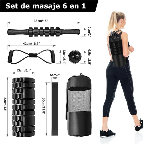5-i-1 Muskelmassagerulle til dybdegående massage