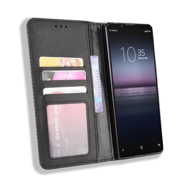 Skyddsfodral med kortfack för Sony Xperia 1 VIII Grey