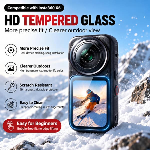 Skjermbeskytter for Insta360 X6 (3-pakning)