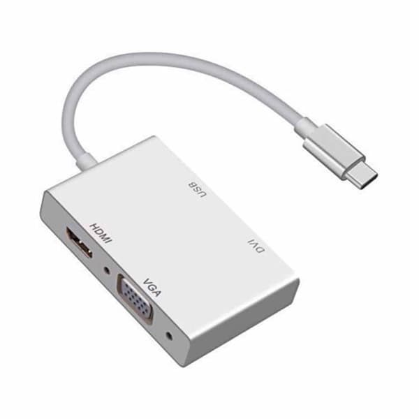4-i-1 4K USB-C til VGA, HDMI, DVI og USB 3.0-adapter