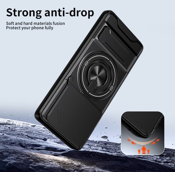 Etui til Motorola Edge 70 Pro med stativ og skyvevindu Orange