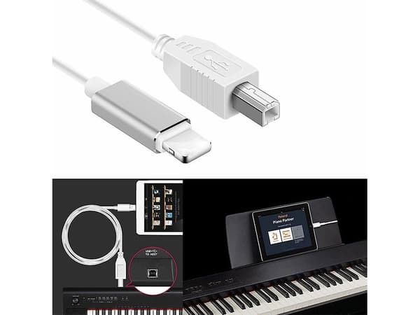 Lightning–tyyppi B MIDI-kosketinsoitinkaapeli 1M