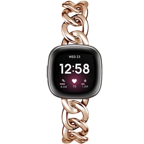 Stilig damearmbånd til Fitbit Versa 3/Versa 4/Sense Rose Gold