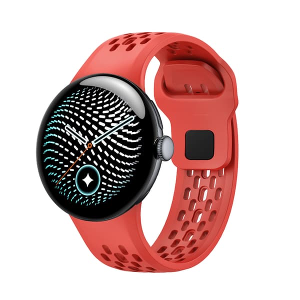 Andningsbart silikonarmband för Google Pixel Watch 5 45mm Red