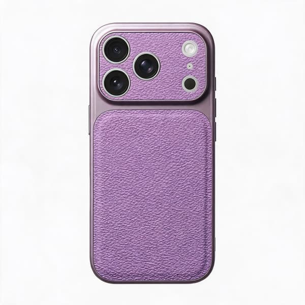 Etui til iPhone 18 Pro Max med litchitekstur og anti-fallbeskyttelse Purple