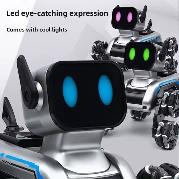 Intelligent robot hundleksak, dubbel kontroll via gamepad och klocka
