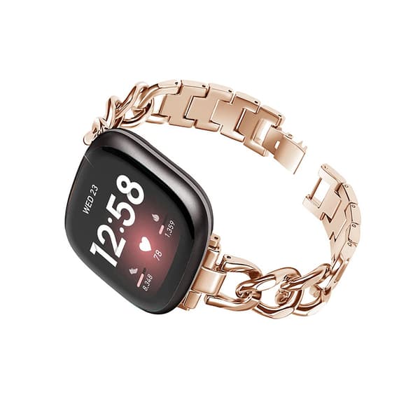 Stilig damearmbånd til Fitbit Versa 3/Versa 4/Sense Rose Gold