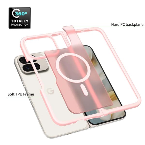 Matt magnetisk deksel til Google Pixel 11 Pro Fold Pink