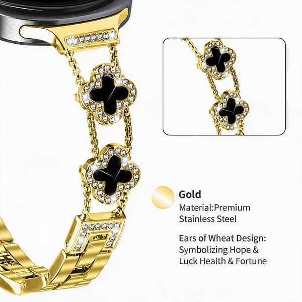 Damearmbånd til Samsung Galaxy Watch 9 (40/44 mm), elegant og holdbart Gold