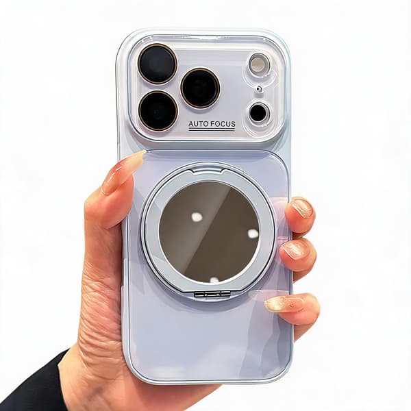 Suojakotelo iPhone 18 Pro Maxille peilillä ja pölysuojatulla verkolla Blue