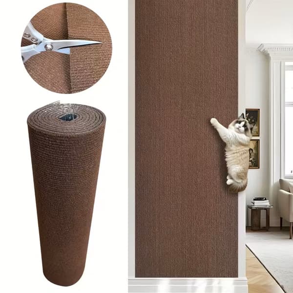 Selvklebende klorematte for katter, sofaprotektor, ruller 30x100cm, kan kuttes til vegger/hjørner/møbler Brown