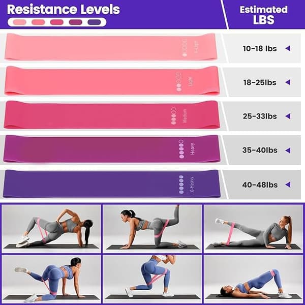 Pilates 13-delt sæt til formning og slankning Pink