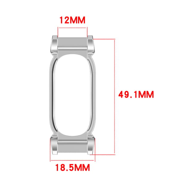 Ramme i rustfritt stål til Google Fitbit Air 12mm 2 stk (sølv) Silver