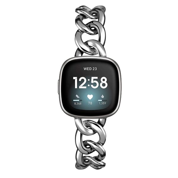Stilig damearmbånd til Fitbit Versa 3/Versa 4/Sense Silver