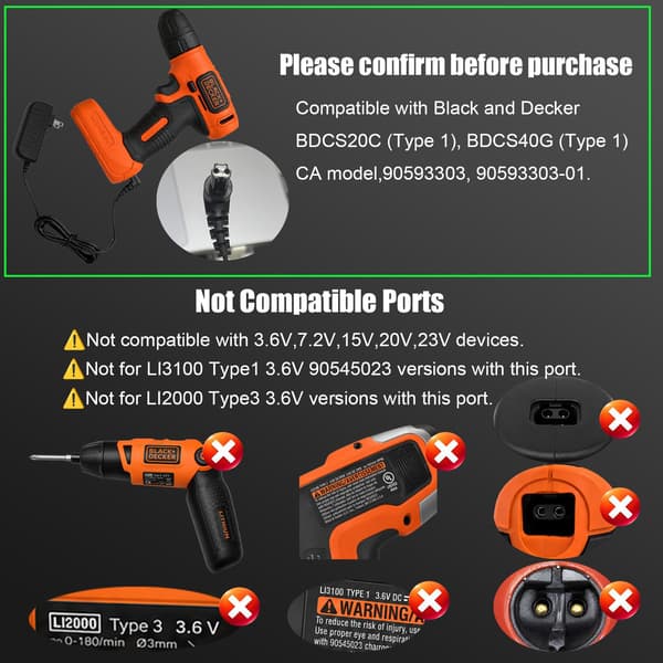 Oplader til Black and Decker LI2000 BDSC20C 9V 0.2A