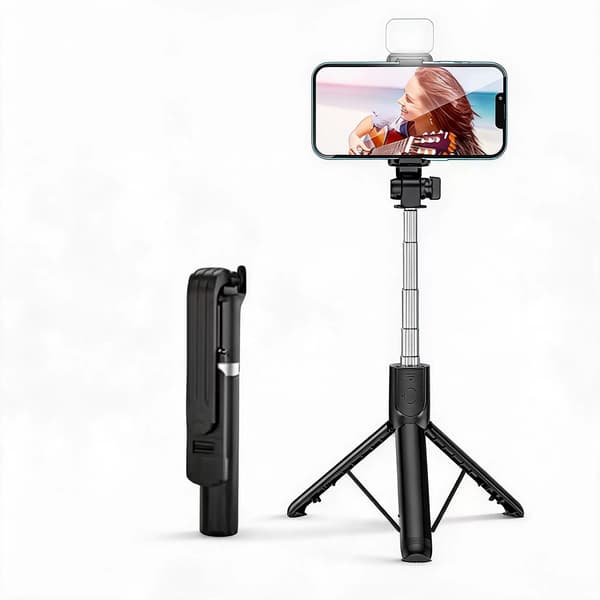 Selfiekeppi 1M jatkettava Bluetooth Black