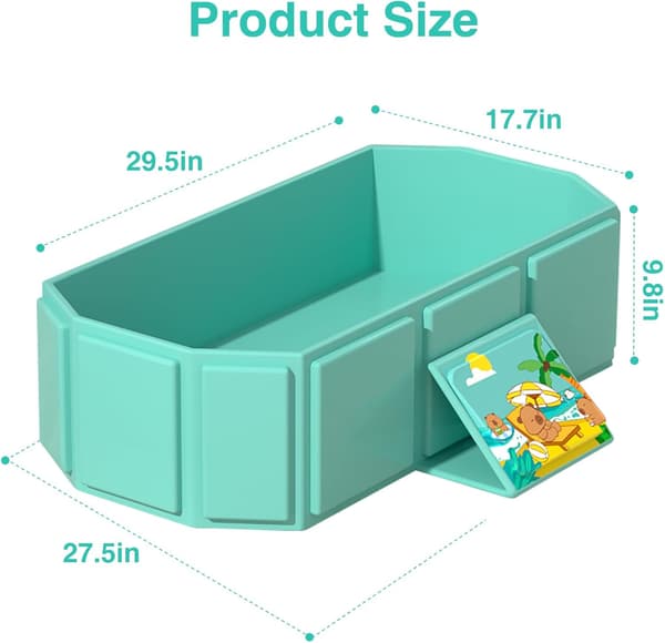 Sammenklappelig pool 75X45X25cm egnet til børn i alderen 0 til 6 år Green