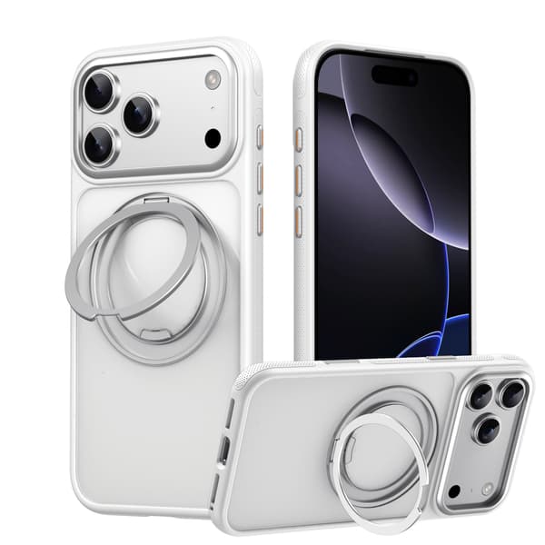 Beskyttelsesdeksel til iPhone 18 Pro Max med stativ White