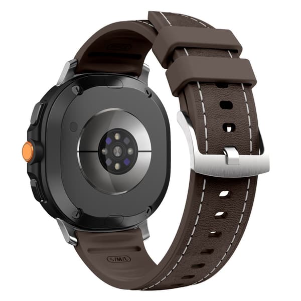 Silikonläderrem för Samsung Watch 9 40/44mm coffee