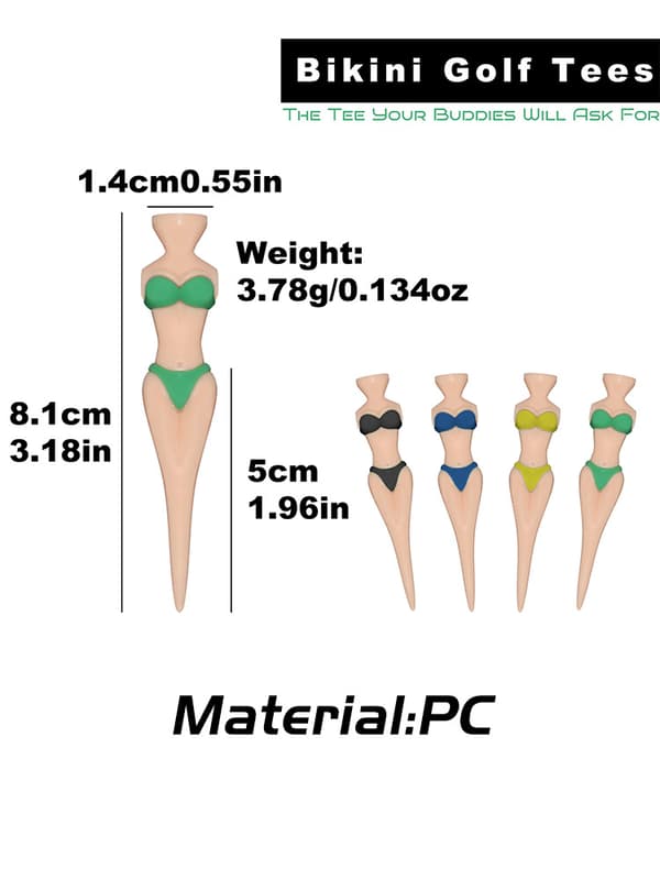 Set med 12 golfpeggar i bikini-form, golftillbehör