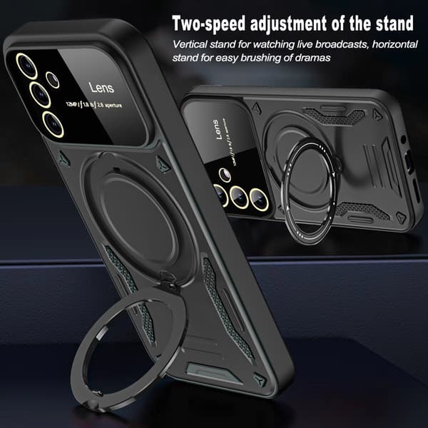 Magnetiskt telefonfodral med stativ för Samsung Galaxy A57 Black