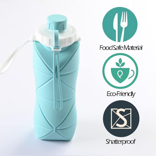 Sammenklappelig silikone vandflaske 600ml