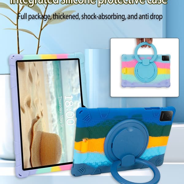 Etui til TCL Tab 10L Gen 4 10,1-tommer Iridescent Light Blue