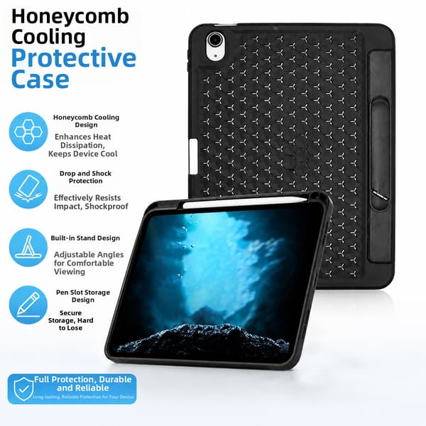 Silikone Honeycomb Cover med Køling til iPad 10.2 tommer (7./8./9. generation)