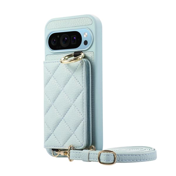 Fodral med diamantmönster och lång snodd för Google Pixel 11 Pro Blue