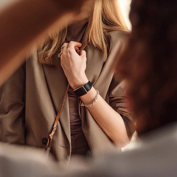 Læderarmbånd til WHOOP 5.0 – Slim Style Black
