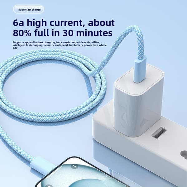 60W Type-C til Type-C opladerkabel til Apple iPhone 15/16/Samsung/Huawei 100CM White