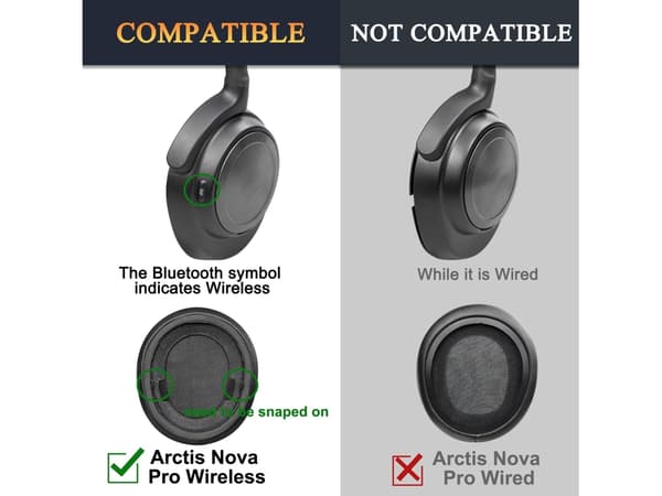 Hodetelefonpute for Steelseries Arctis Nova Pro Wireless, øreputer med Nova Wireless Cg Preto
