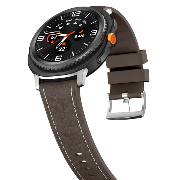 Silikone læderrem til Samsung Watch 9 40/44mm coffee