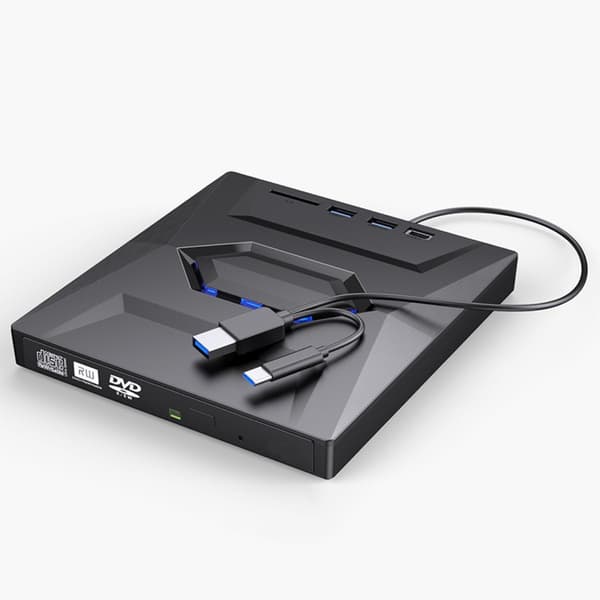 2-i-1 USB 3.0 Typ C Extern Optisk Enhet/DVD/RW-brännare