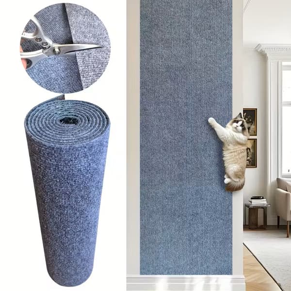 Selvklebende klorematte for katter, sofaprotektor, ruller 30x100cm, kan kuttes til vegger/hjørner/møbler Light gray