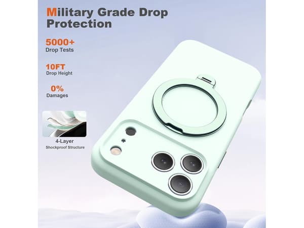 iPhone 18 Pro Max Cover med Magnetisk Stand, MagSafe Kompatibel Silikone Pine Green