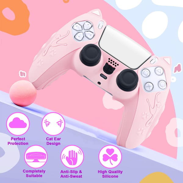 Silikoneetui til Sony Playstation 5 Pink