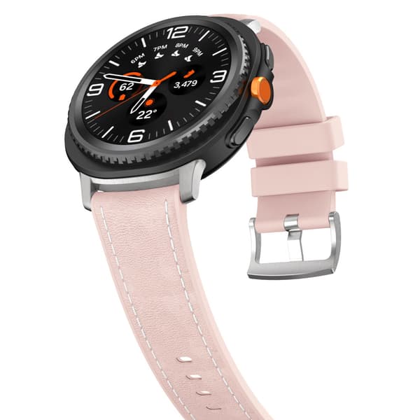 Silikone læderrem til Samsung Watch 9 40/44mm Pink