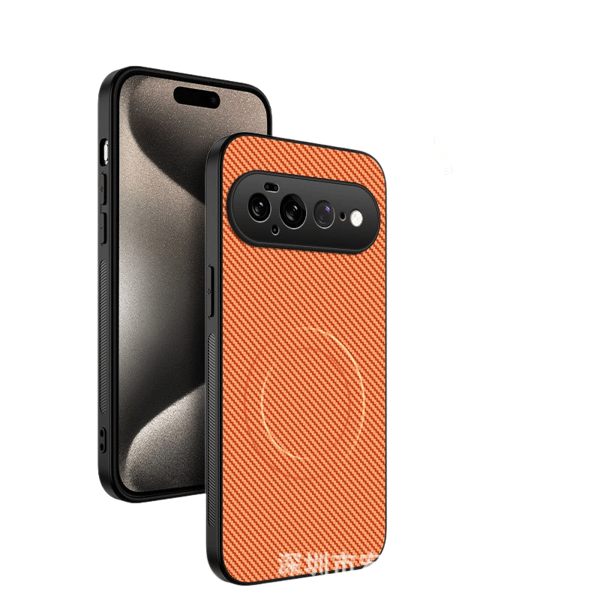 Teksturert magnetisk deksel til Google Pixel 11 Pro Orange