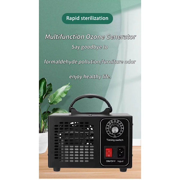 Ozonator 60000 Mg/T med 0-60 minutter timer Green